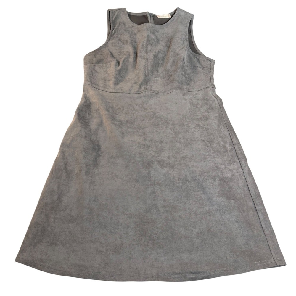 Altar'd State Gray Faux Suede A-Line Mini Dress Sleeveless 92935-AS Large